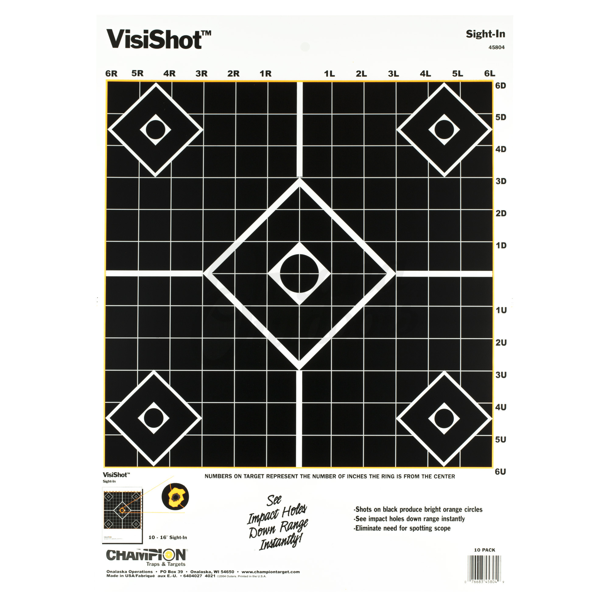 Champion Trap Target VisiShot Paper Target Black Diamond Grid 13 X18