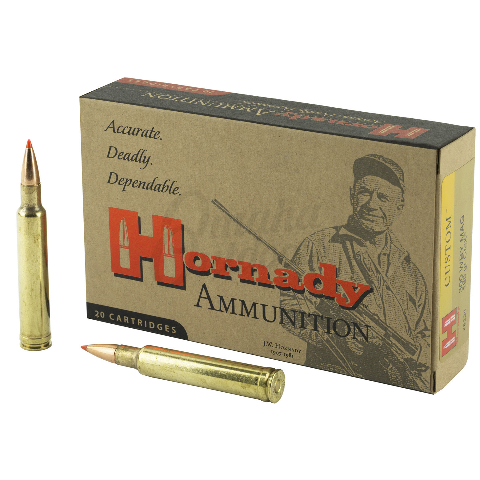 Hornady Custom 300 Weatherby Magnum 180 Grain GMX 20 Round Ammo Box