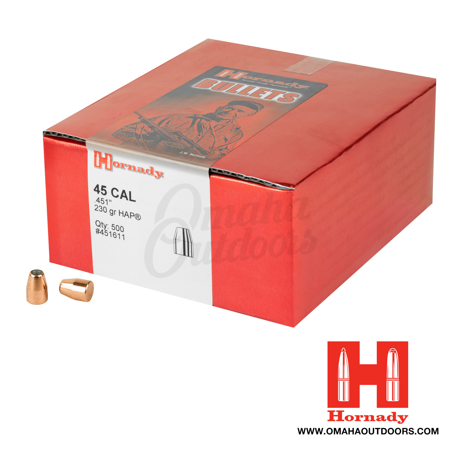 Hornady HAP 45 Caliber 451 Bullets 230 Grain 500 Box