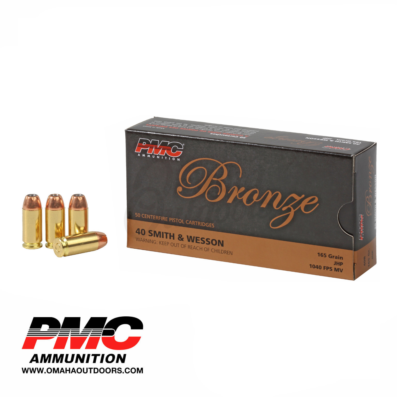 PMC Bronze 40 S W 165 Grain JHP In Stock