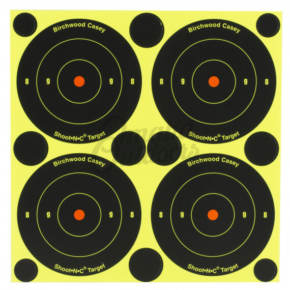 Shoot-N-C 3-Inch Bullseye Target (12 Sheet Pack) - Omaha Outdoors