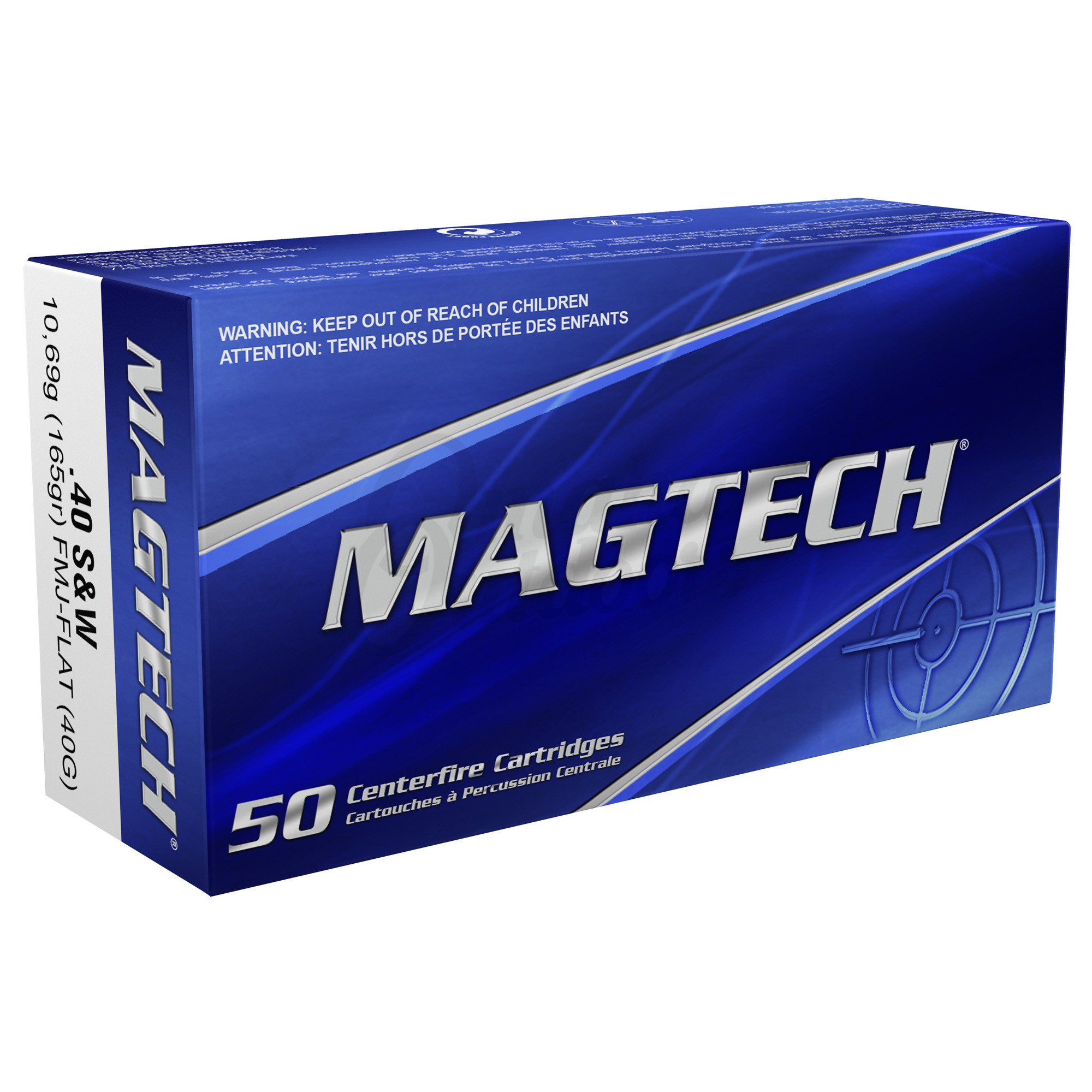 Magtech Sport Shooting Ammo 40 S&W 165 gr FMJ FP 50 Round Box 40G ...