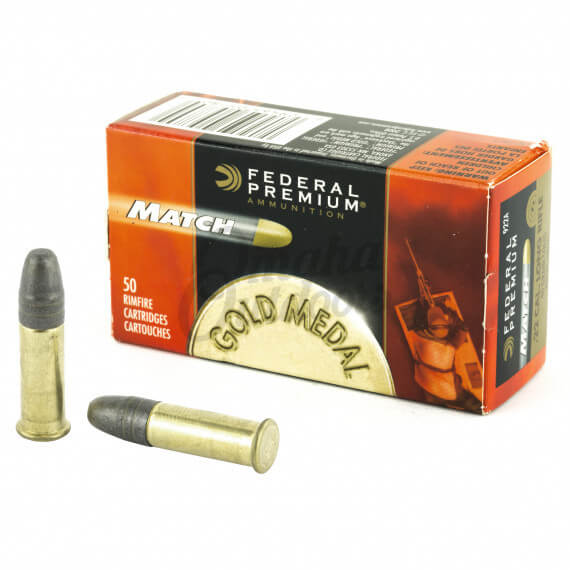 Federal Premium Gold Medal Match 22LR 40gr Lead Round Nose 50 Rounds ...