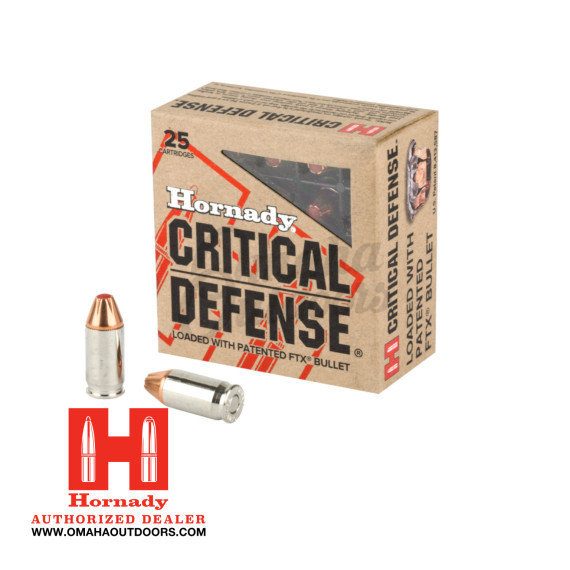 Hornady Critical Defense 380 Auto 90 Grain FTX 250 Rounds - Omaha Outdoors