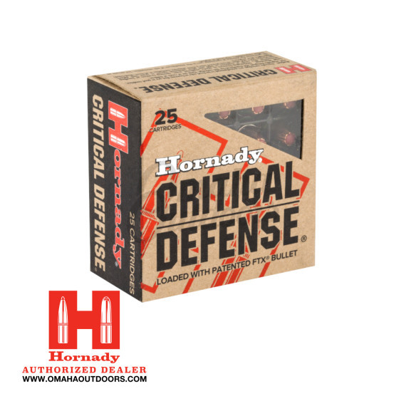 Hornady Critical Defense 380 Auto 90gr Ftx 25 Rounds - Omaha Outdoors