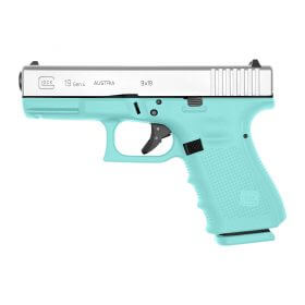 Glock 19 Gen 4 Vera Blue Pistol 9mm Satin Aluminum Slide 15 RD