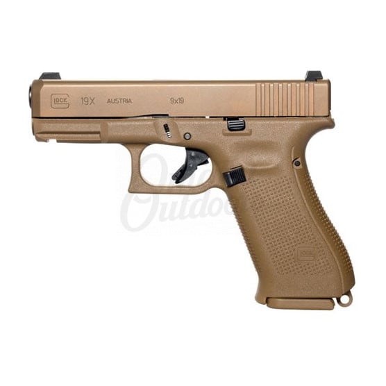 Glock 19x Gen 5 Mos 10 Rd 9mm Coyote Tan Pistol