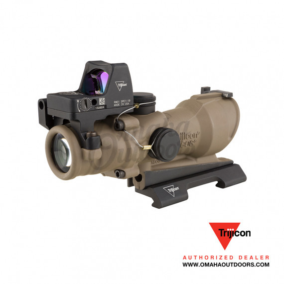 Trijicon ACOG 4x32 ECOS FDE 223 Amber Crosshair RM06 RMR - Omaha Outdoors