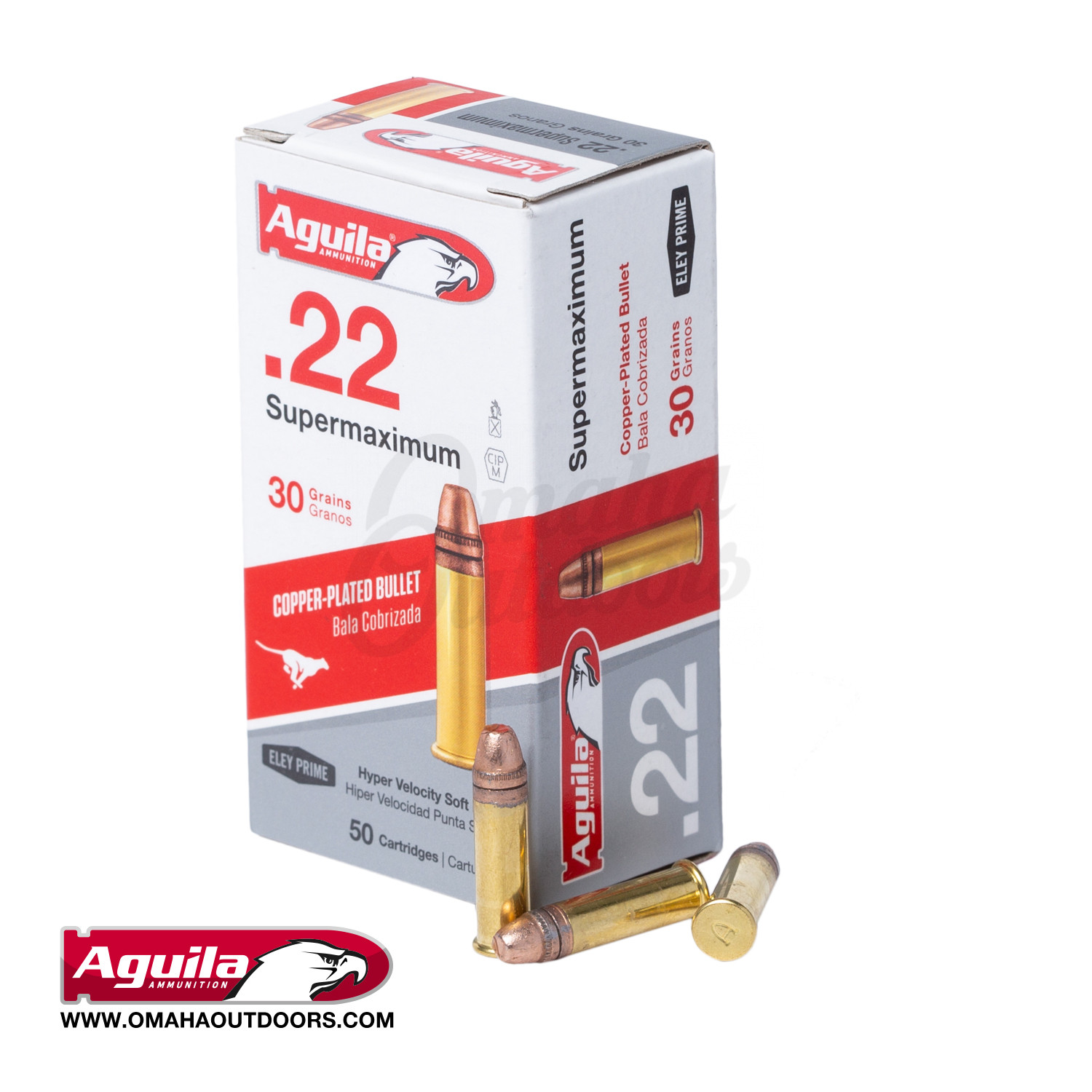 Aguila Super Maximum 22LR 30 Grain Copper Plated SP 50 Rounds - In Stock