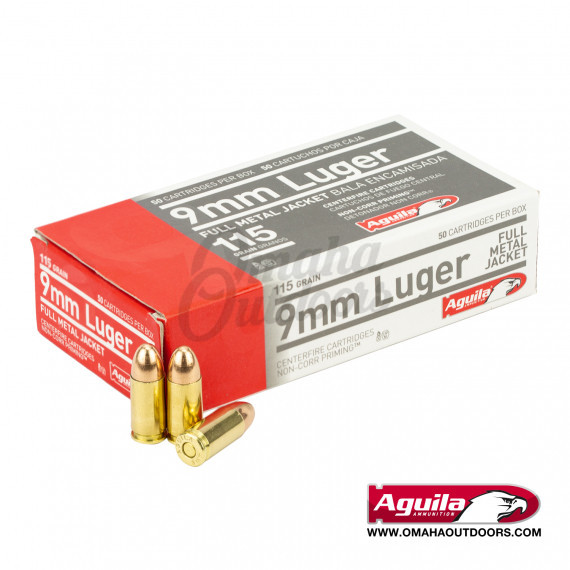 Aguila 9mm 115 GR. FMJ 50 Rounds - Omaha Outdoors