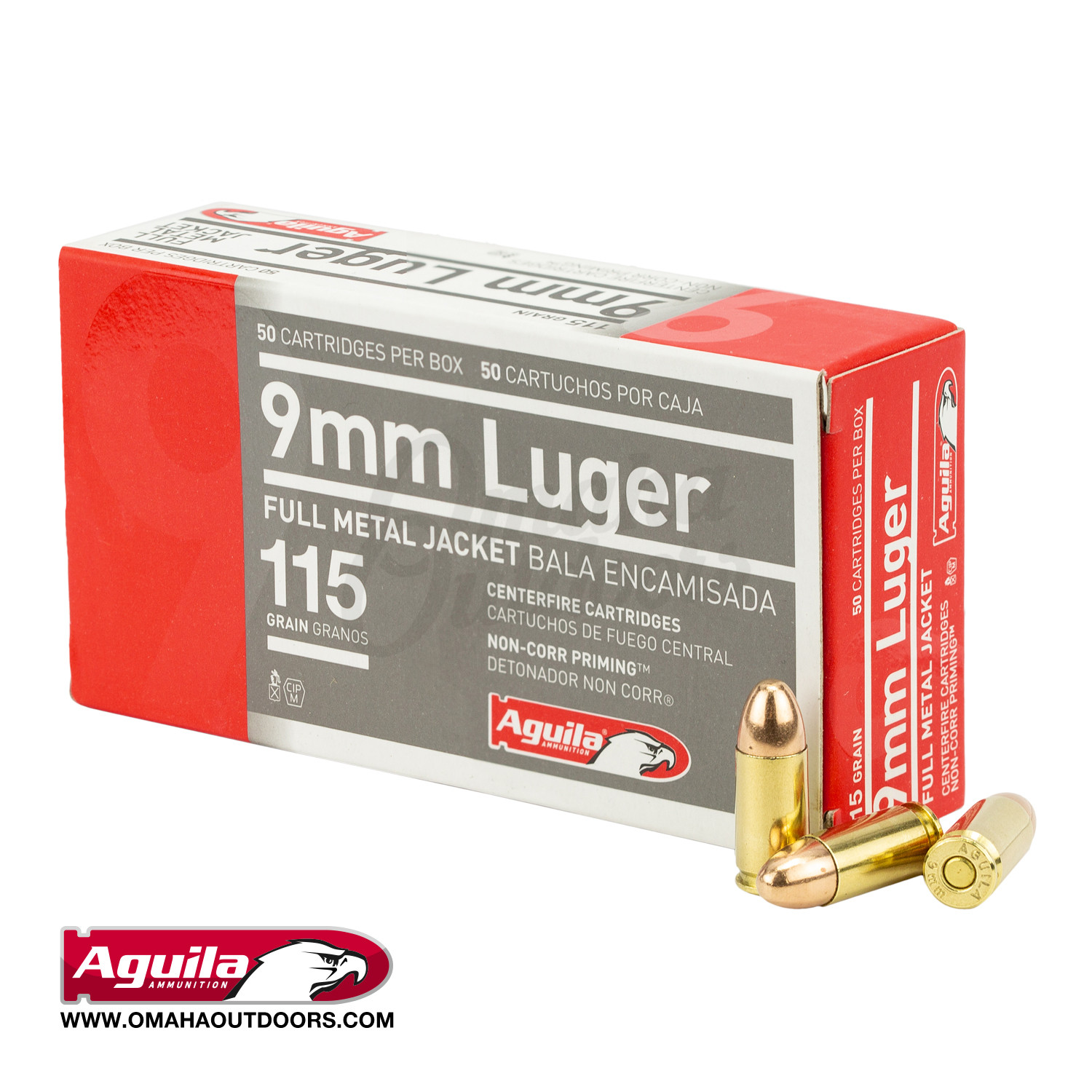 Aguila 9mm 115 Gr. Fmj 50 Rounds - Omaha Outdoors