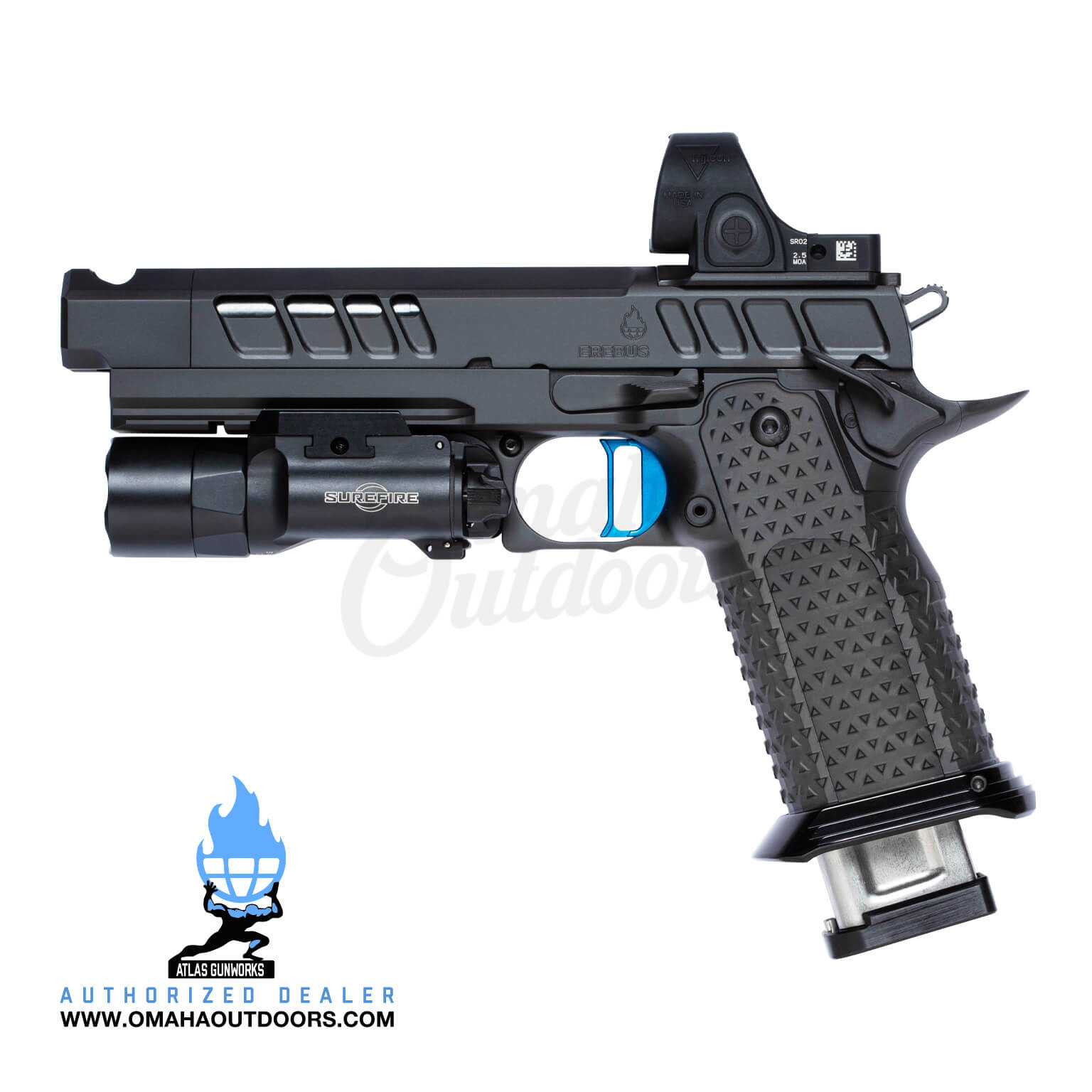 Atlas Gunworks 2011 Erebus V2 DLC Pistol 23 RD 9mm Blue Trigger SRO