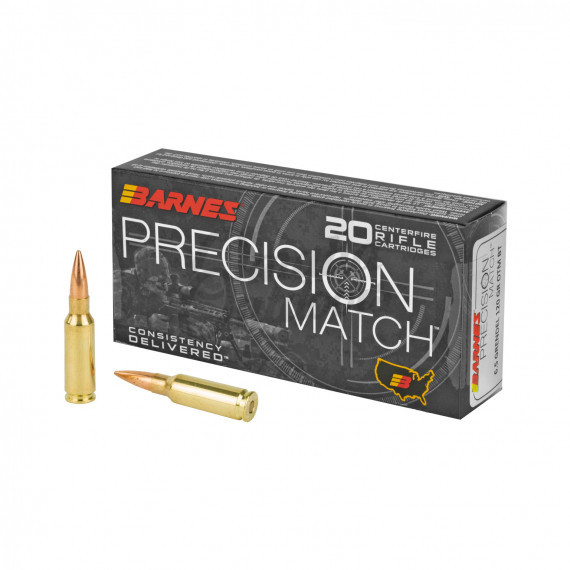 Barnes Precision Match 6.5 Grendel 120 Grain OTM BT Ammo 20 Round Box ...