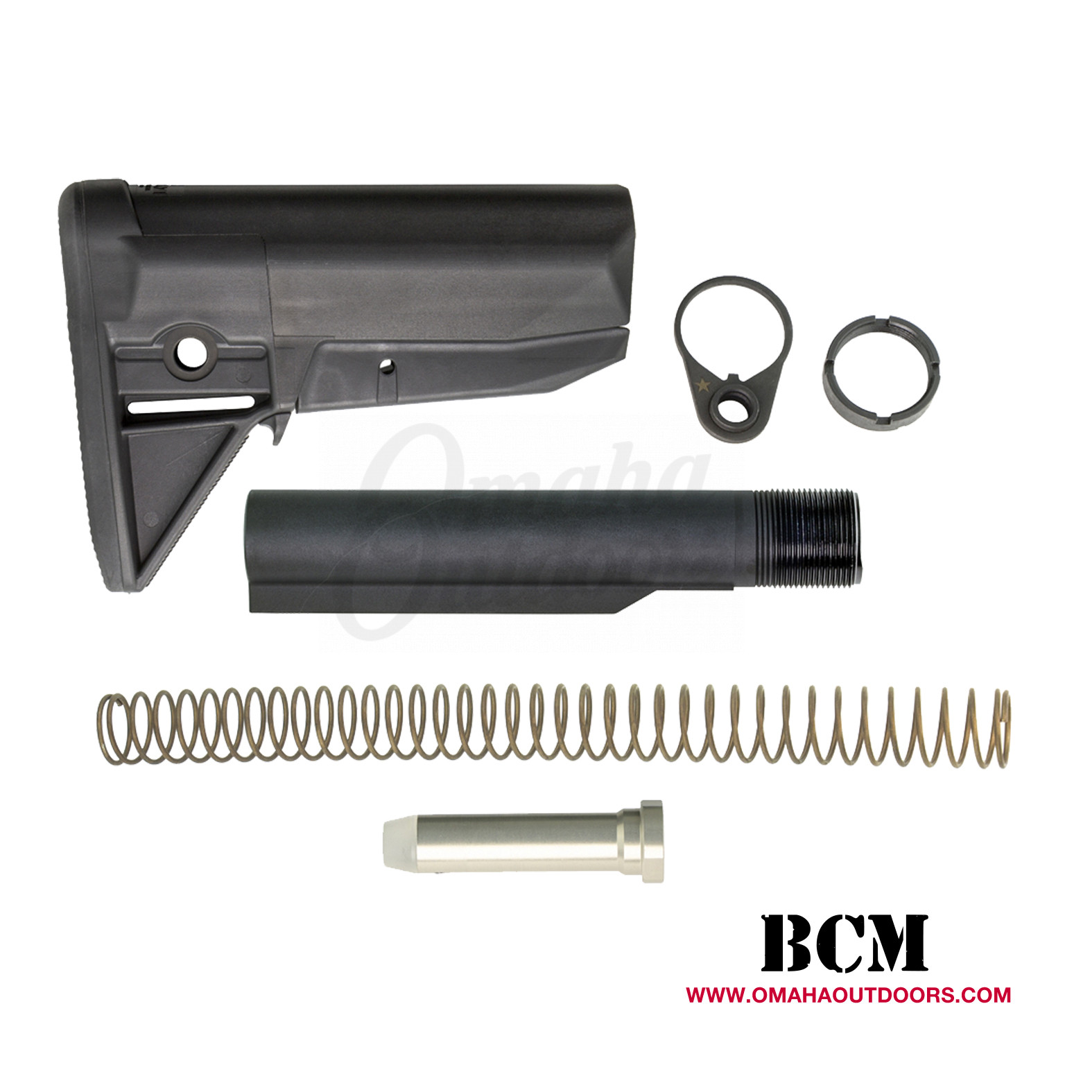 BCM Buttstock Kit AR-15 Mil-Spec Collapsible 6 Position Polymer BCM ...