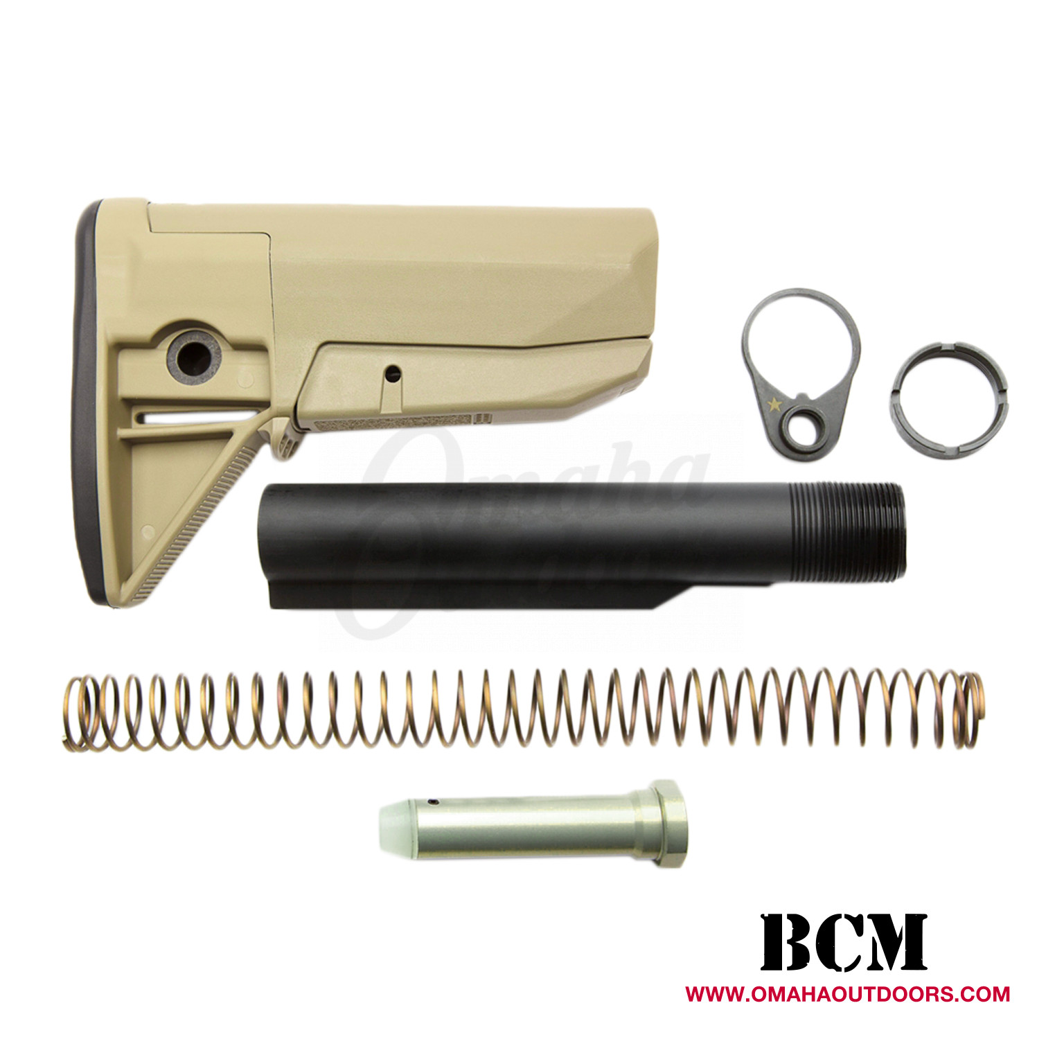 BCM Buttstock Kit AR-15 Mil-Spec Collapsible 6 Position Polymer BCM ...