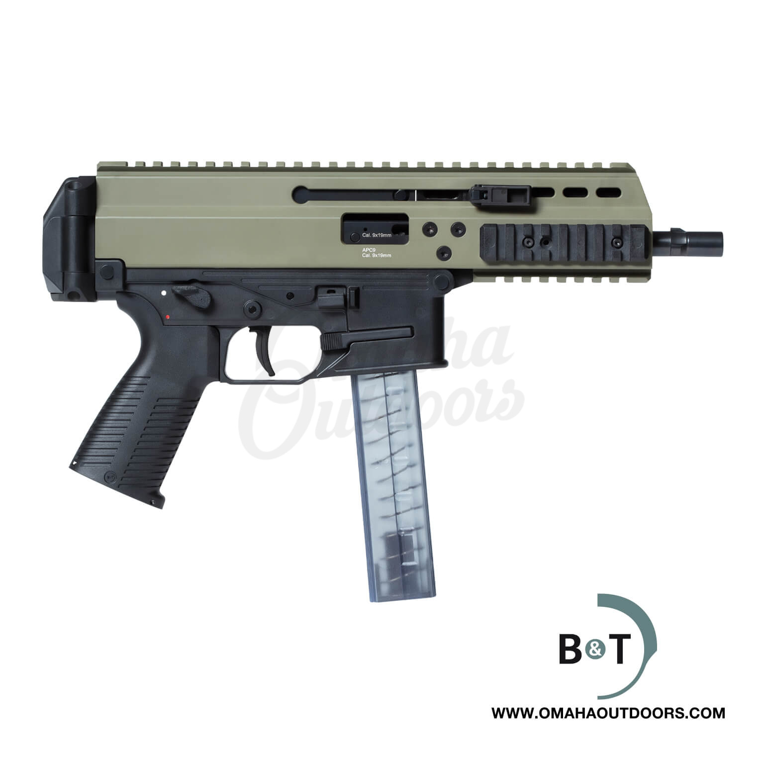 B&T APC9 PRO Foliage Green 30 RD Pistol - In Stock