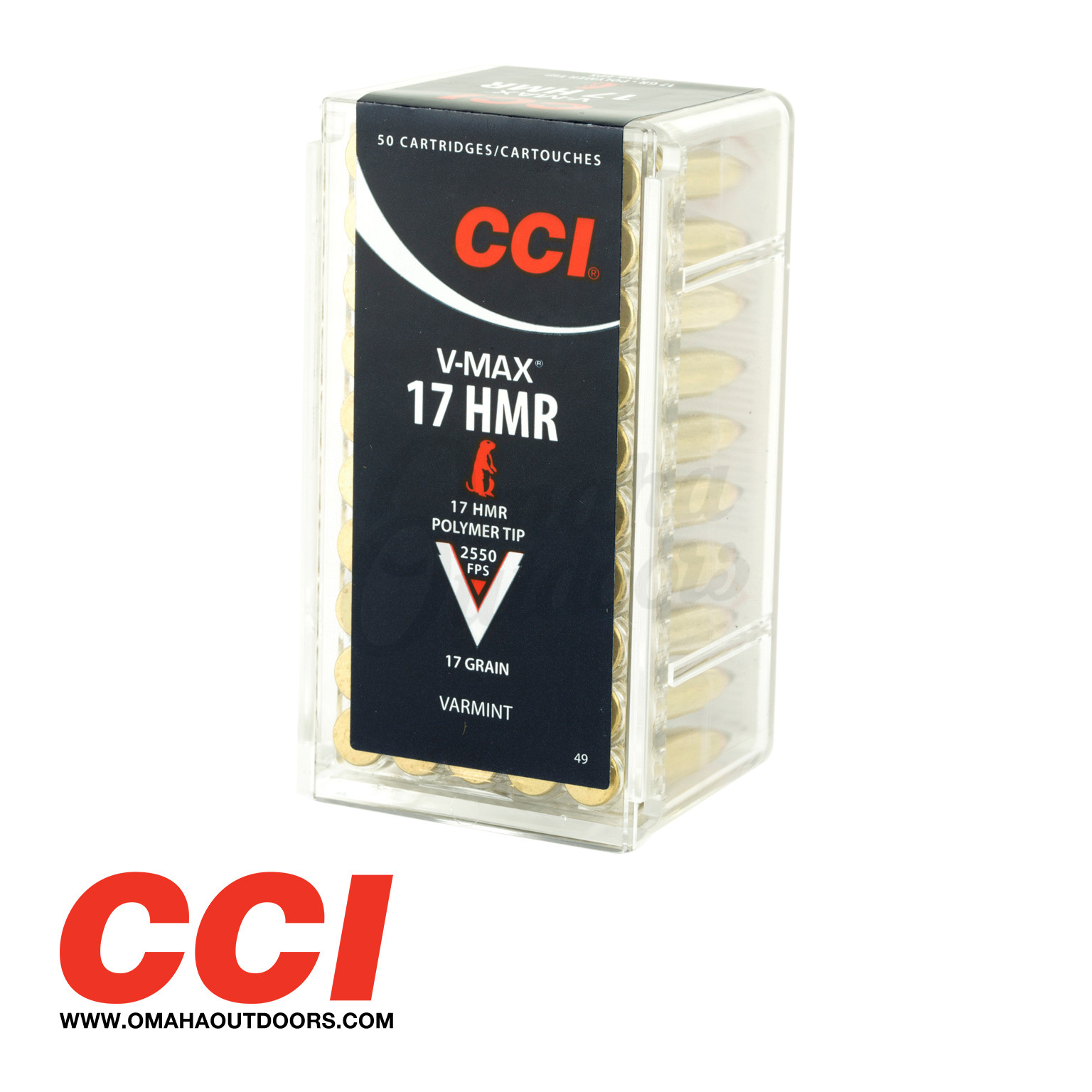 CCI Ammo 17 HMR 17 gr Poly-Tip V-Max 50 Round Box 49 - Omaha Outdoors