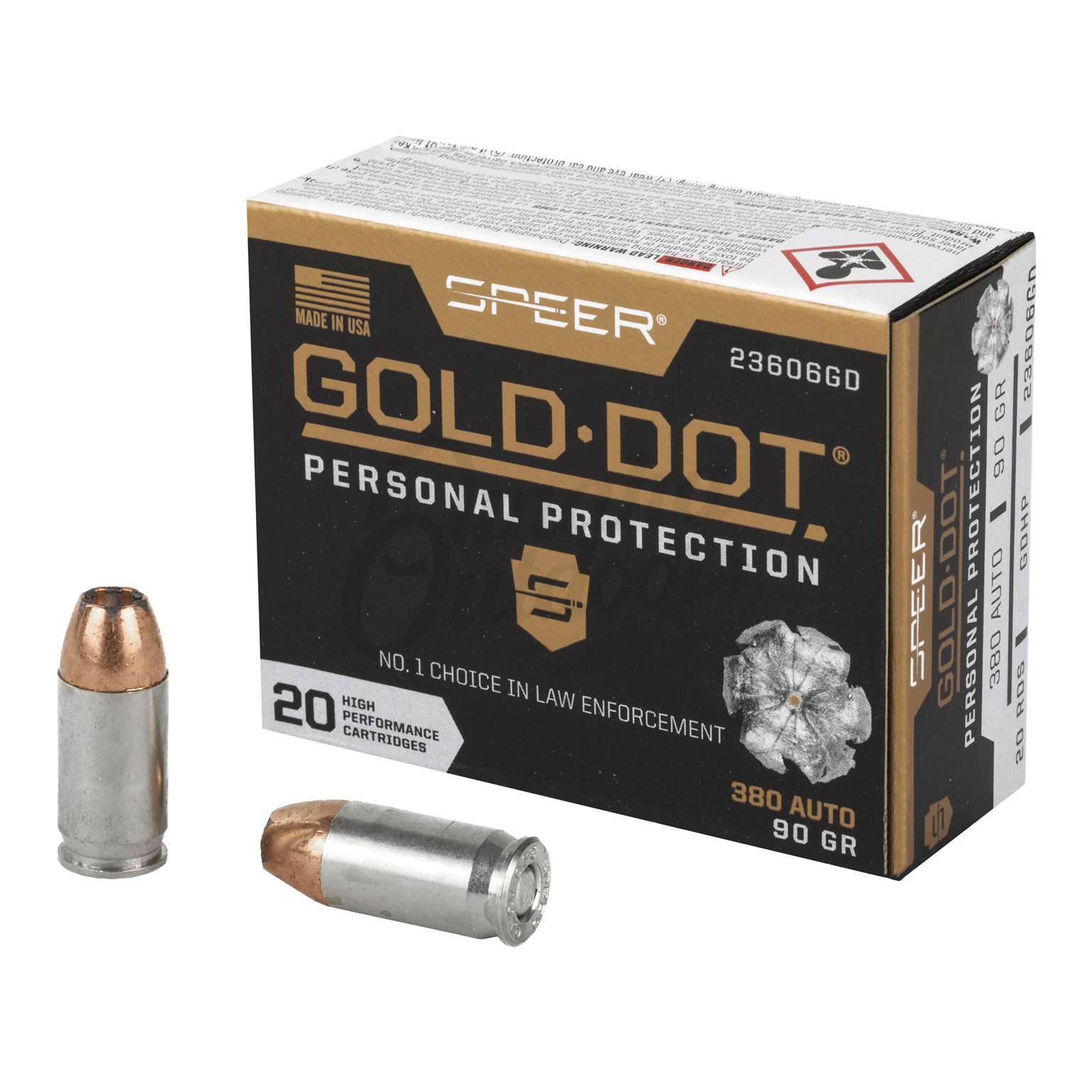 Speer Gold Dot 380 ACP Ammo 90 Grain HP 20 Round Box - Omaha Outdoors