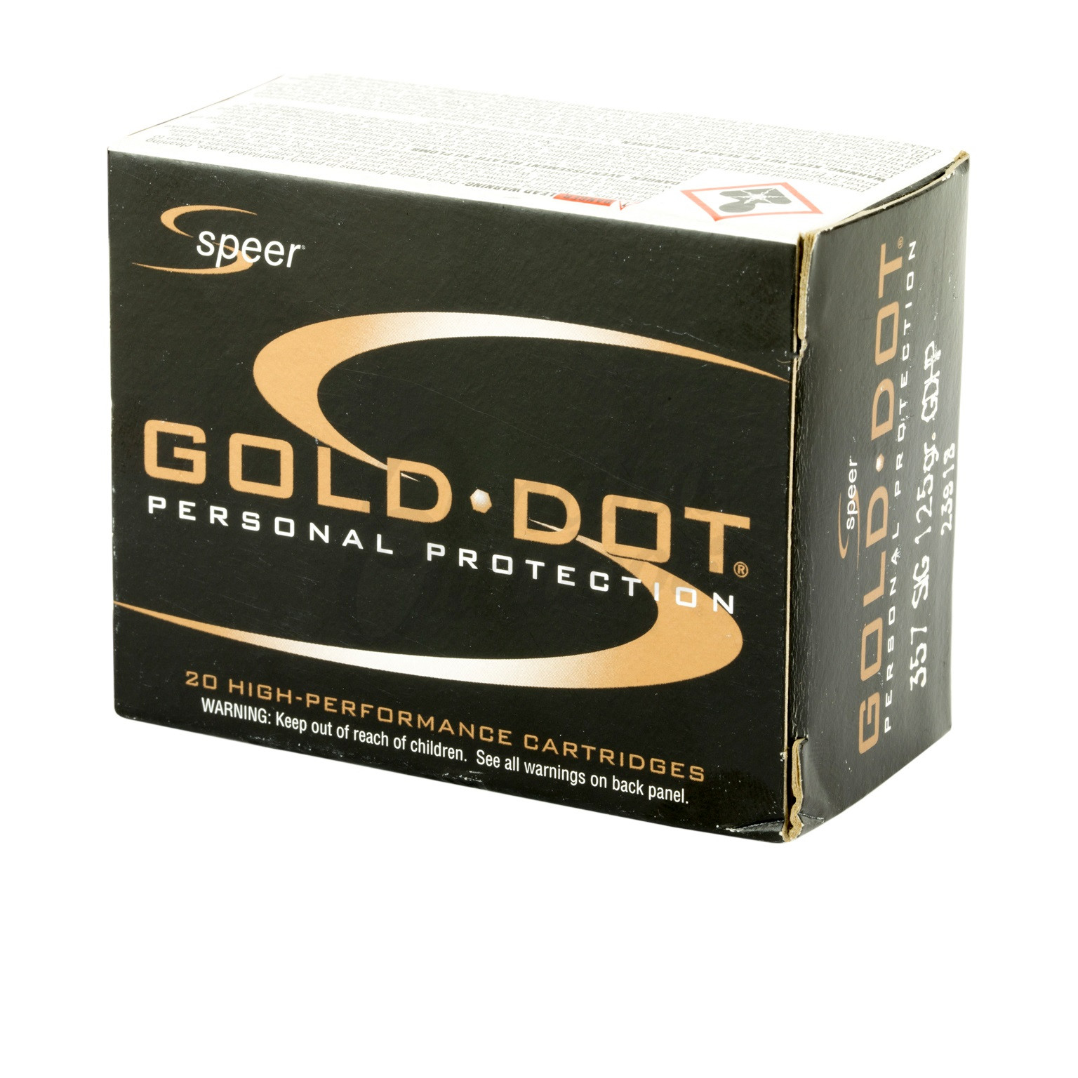 Speer Gold Dot 357 SIG Ammo 125 Grain Hollow Point 20 Round Box - Omaha ...