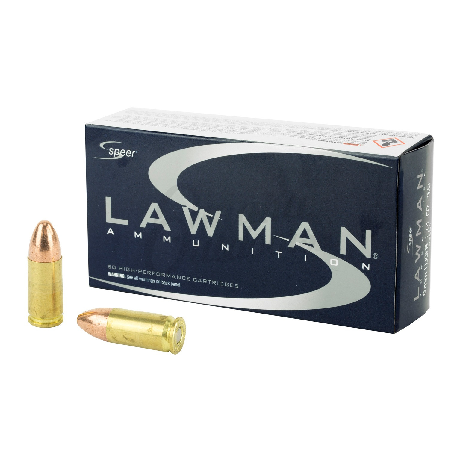 Speer Lawman Ammo 9mm 124 gr TMJ RN 50 Round Box 53651 - Omaha Outdoors