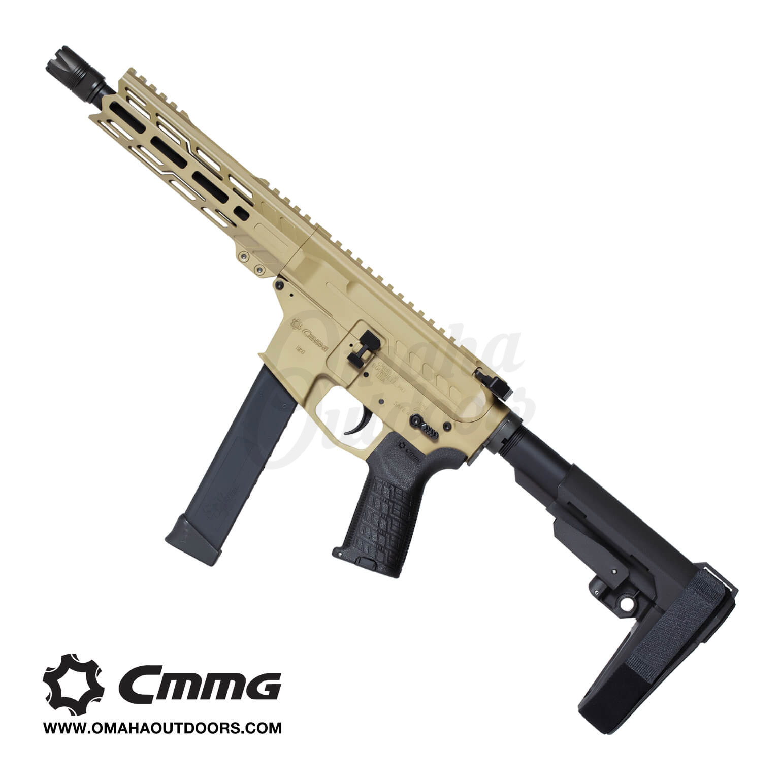 810046237984 CMMG Banshee MkG 45 ACP Coyote Tan 8 Inch No RipBrace