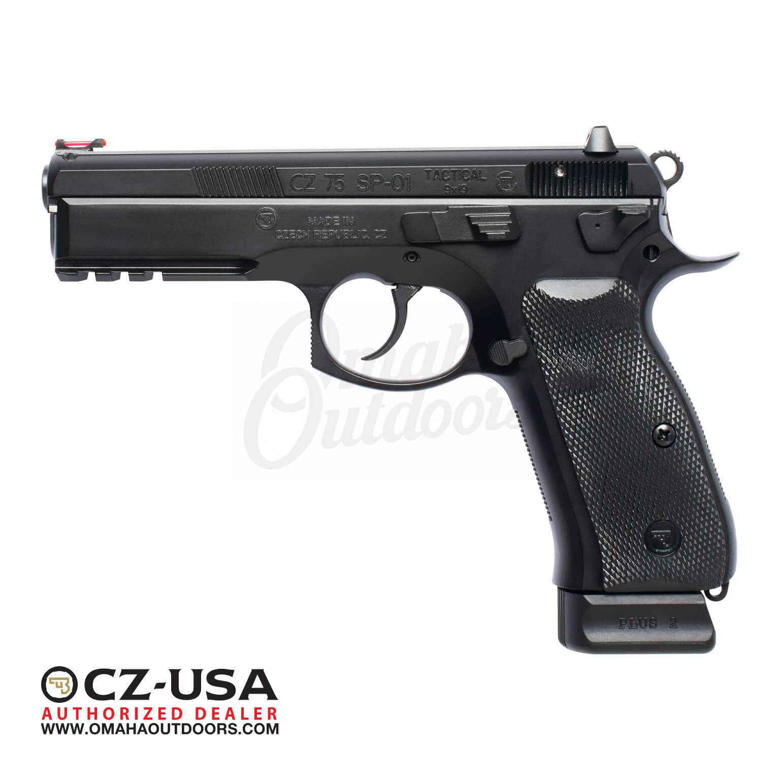 CZ 75 SP-01 Tactical Pistol 18 RD 9mm Fiber Optic Front Sight - Omaha ...