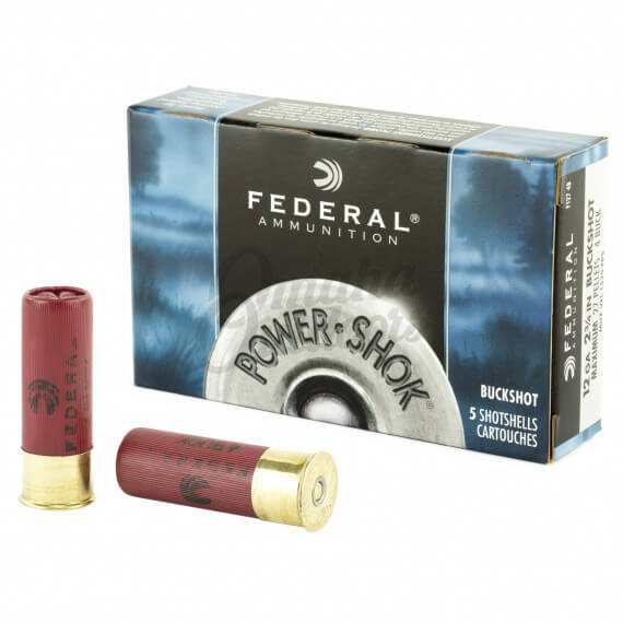 Federal Power Shok Ammo 12 Gauge 2 3/4 #4 Buck 27 Pellets 5 Rounds ...