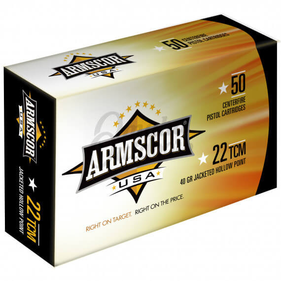 Armscor 22 TCM 40 Grain JHP Ammo 50 Round Box - Omaha Outdoors