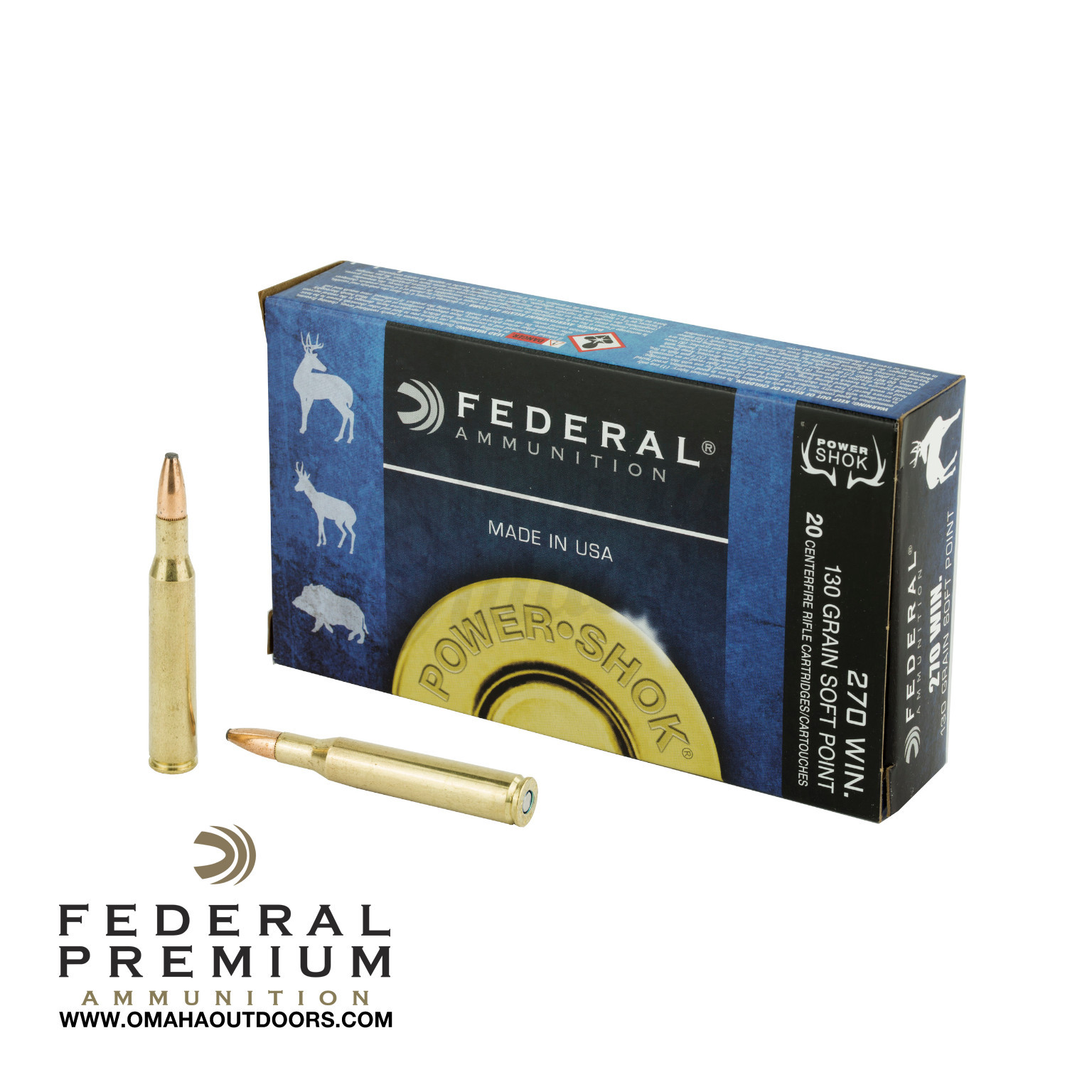 Federal Powershok 270 Winchester 130 Grain Soft Point Ammo 20 Rounds In Stock