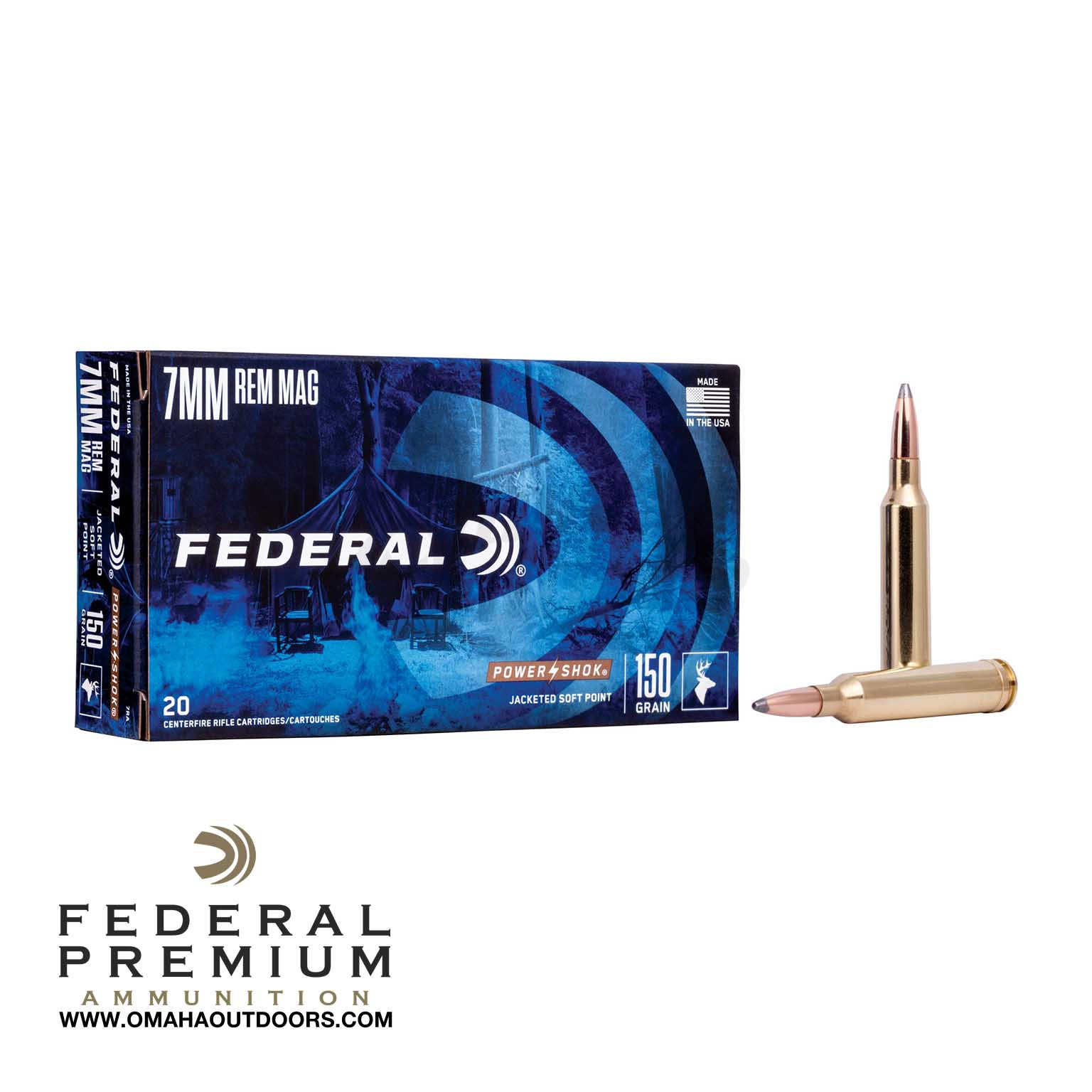 Federal Power Shok 7mm Rem Mag 150 Grain - Omaha Outdoors