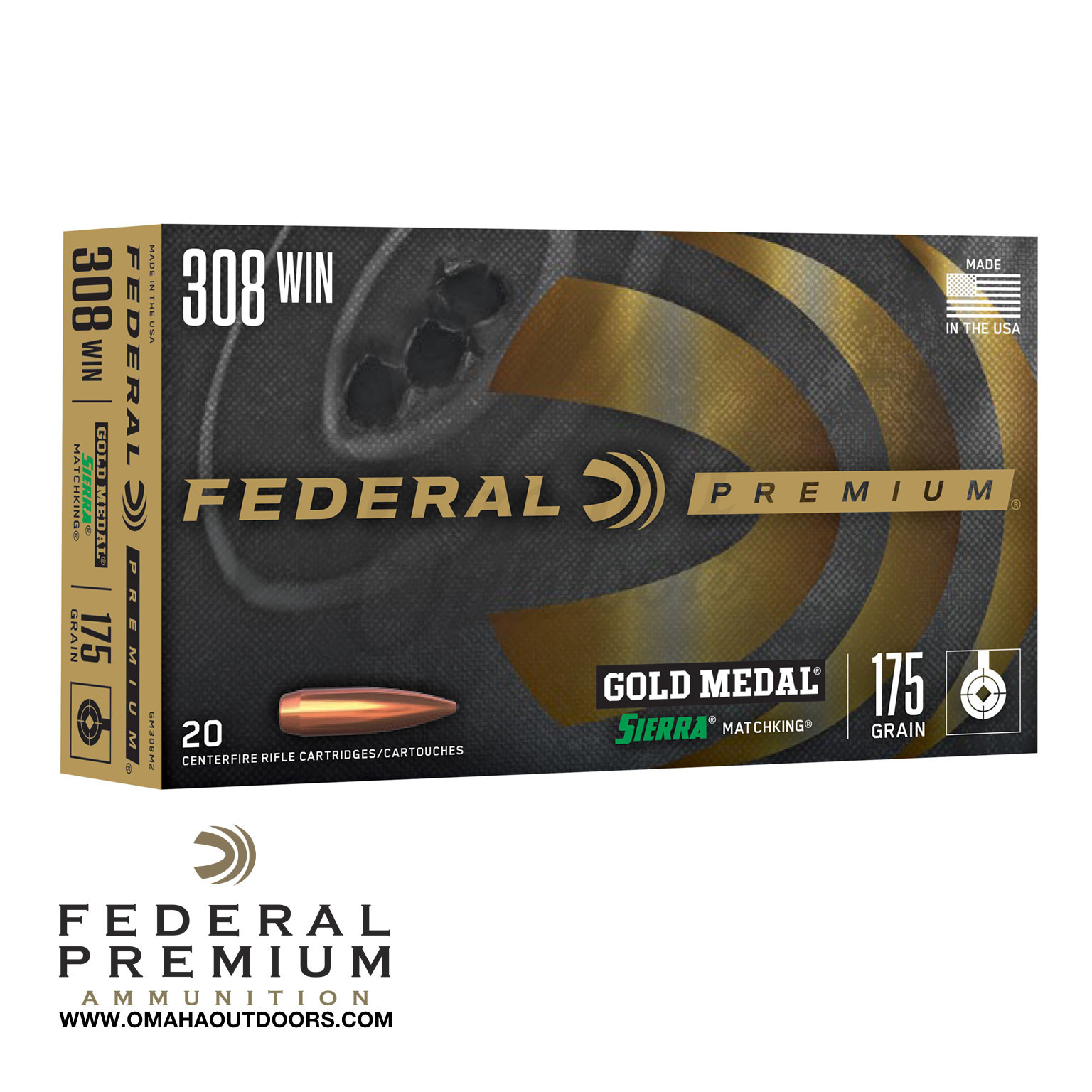 Federal Premium Gold Medal 308 175 Grain Sierra MatchKing BTHP 20 ...