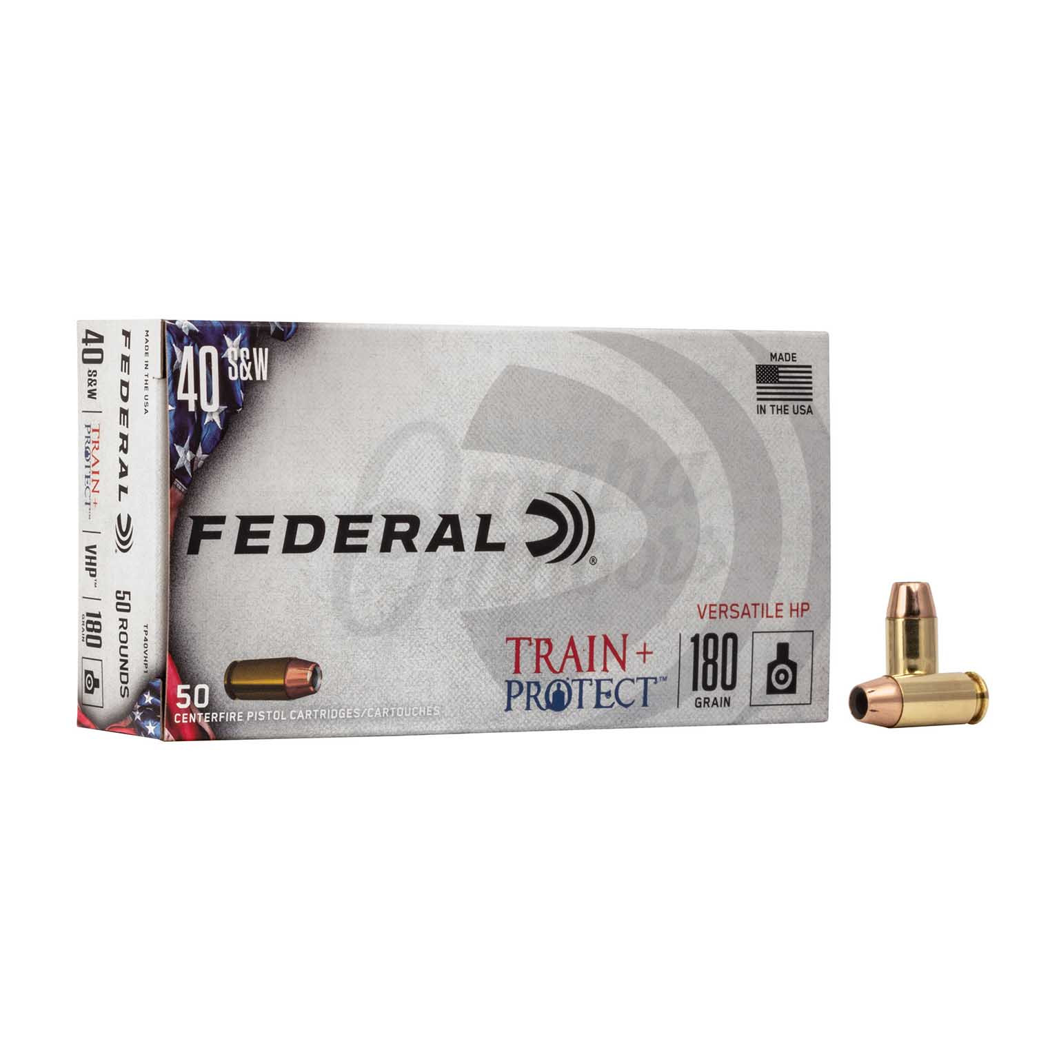 Federal Train and Protect 40 S&W 180 GR VHP 50 Rounds - Omaha Outdoors