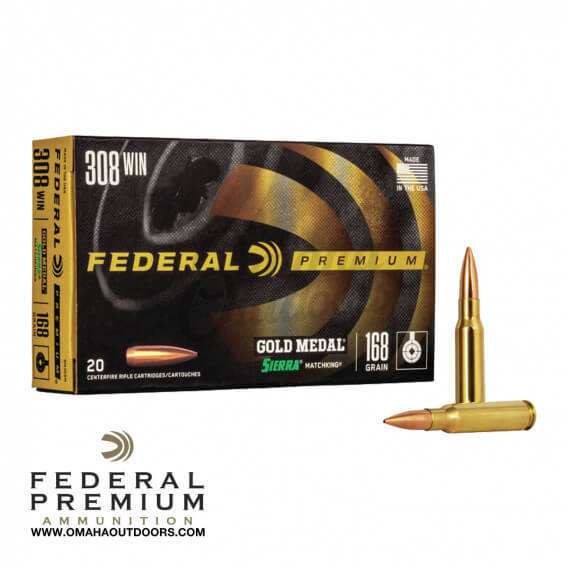 Federal Premium Gold Medal 308 168gr Sierra MatchKing BTHP 20 Rounds ...