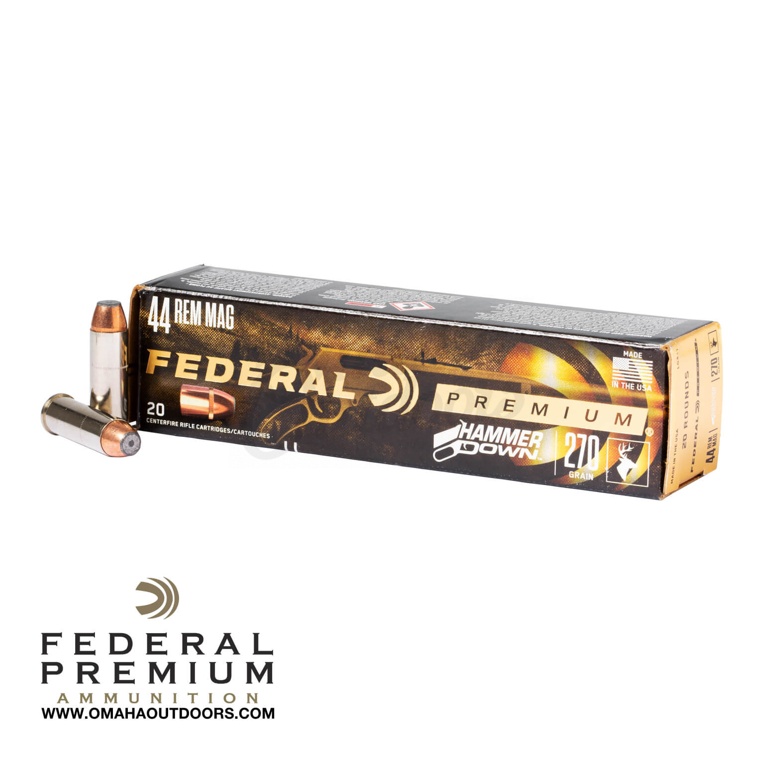 Federal Premium Hammer Down 44 Magnum Ammo 270 Grain BSP 20 Round Box ...