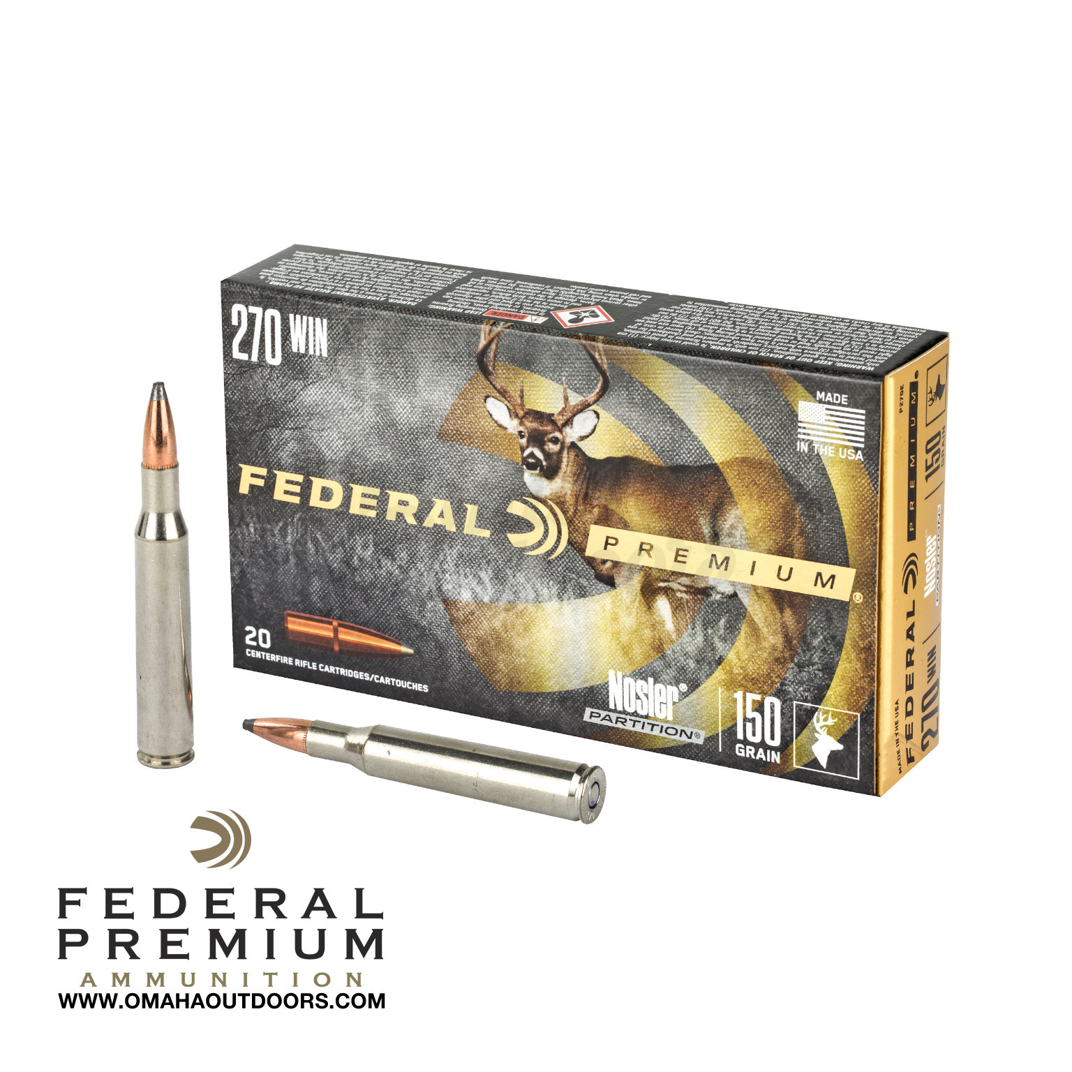 FEDERAL PREMIUM 270 WIN 150GR NOSLER PARTITION 20 ROUNDS-img-1