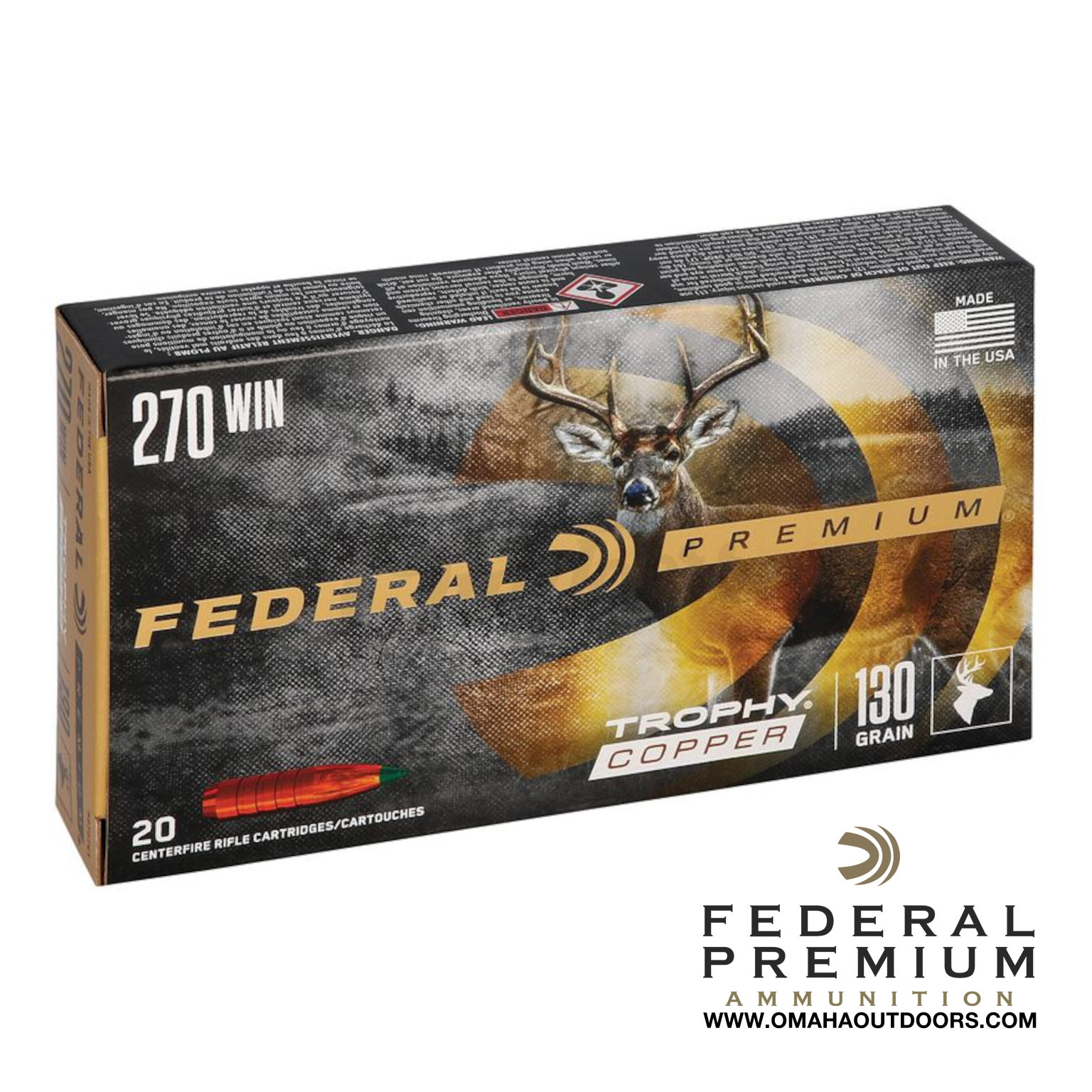 Federal Premium 270 Winchester 130 Grain Trophy Copper 20 Rounds ...