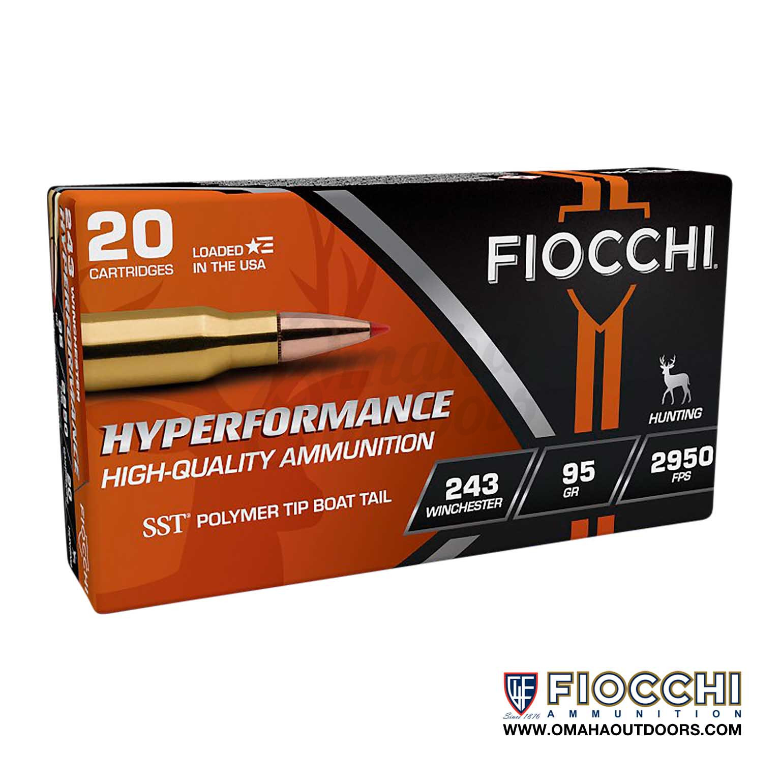 Fiocchi Hyperformance 243 Win 95 Grain 20 Rounds - Omaha Outdoors