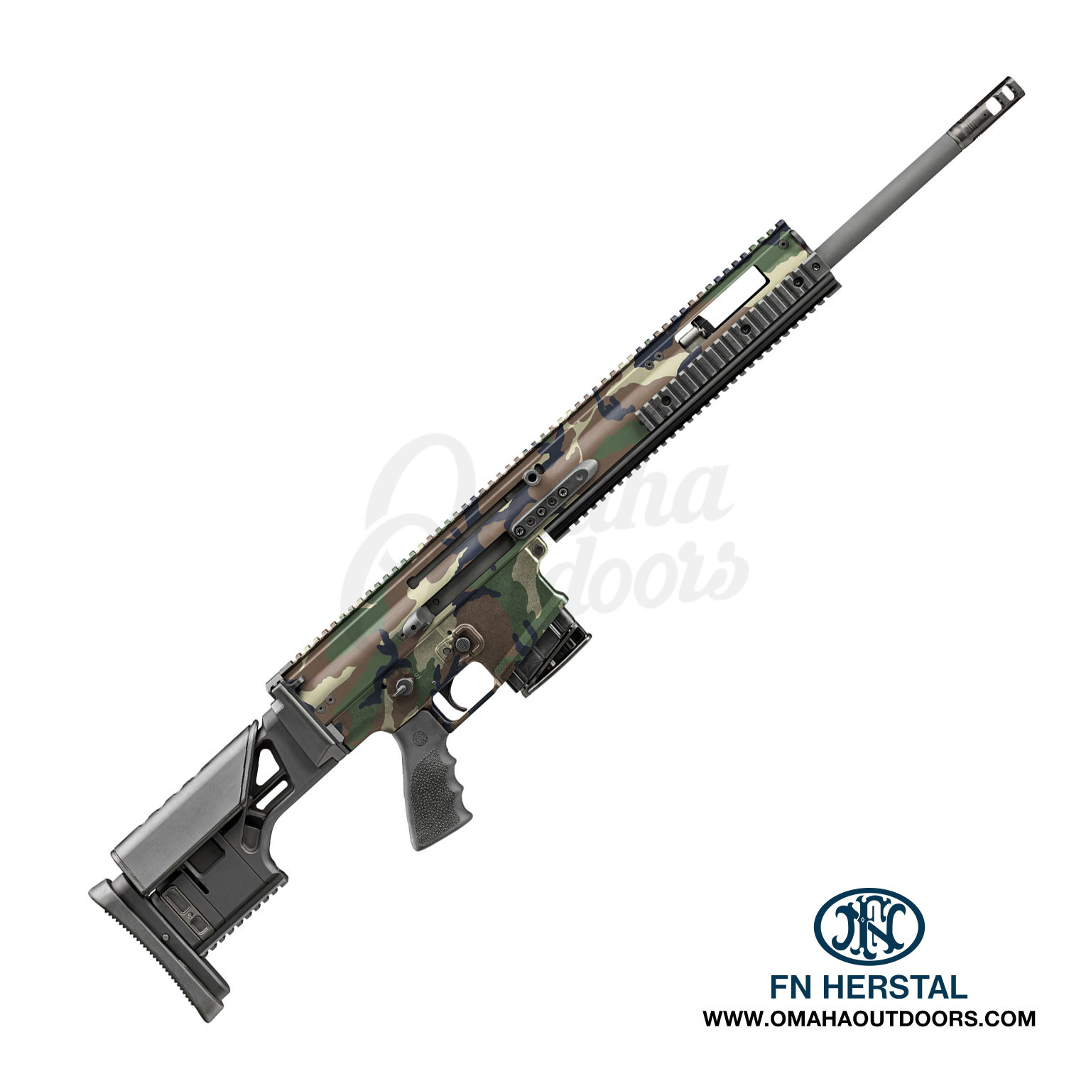 FN SCAR 20S NRCH 7.62 Woodland Camo - Omaha Outdoors