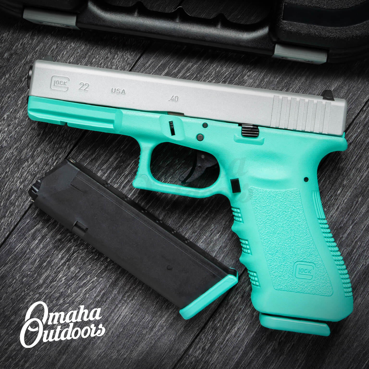 Glock 22 Gen 3 15 RD 40 S&W Tiffany Blue Satin Aluminum Pistol - Omaha ...