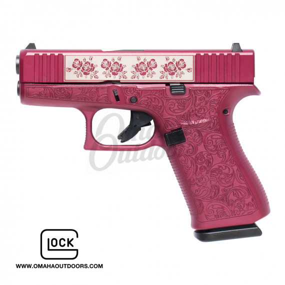 Glock 43X Full Black Cherry & Paisley Pistol 10 RD 9mm Custom Engraved ...