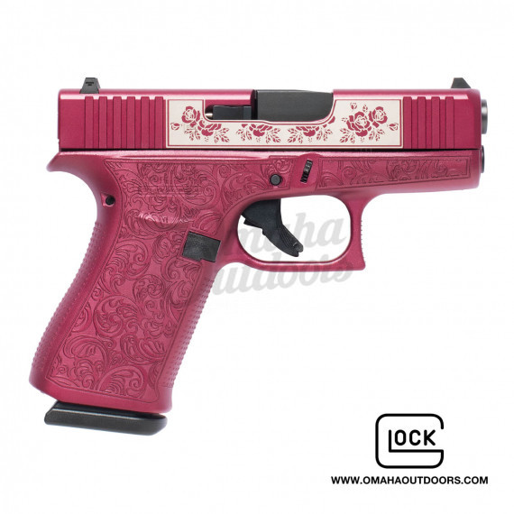 Glock 43X Full Black Cherry & Paisley Pistol 10 RD 9mm Custom Engraved ...