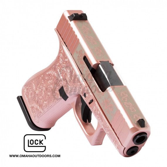 Glock N Roses 43X Full Pink Pistol Custom Engraved USA - Omaha Outdoors