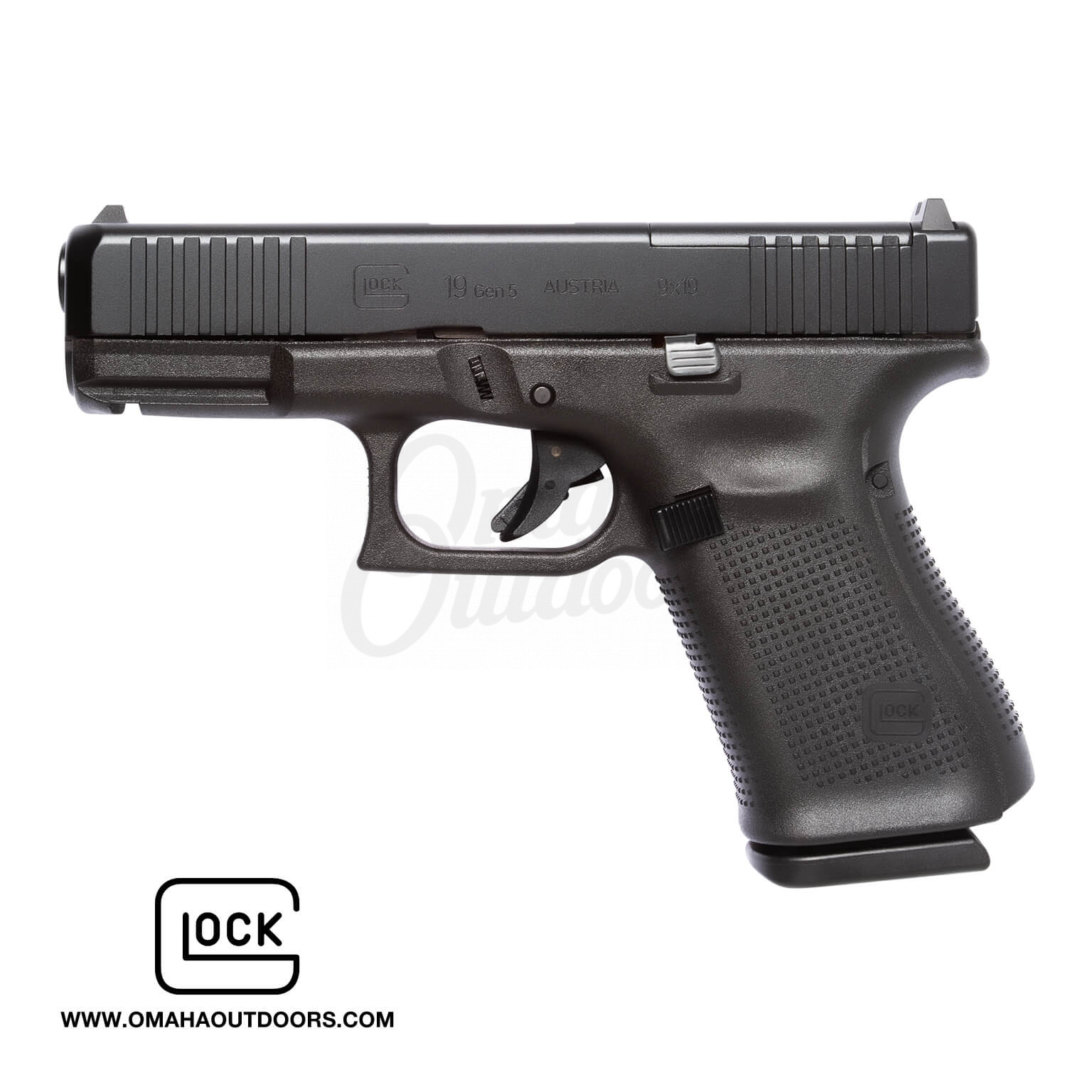 Glock 19 Gen 5 9MM Compact Pistol - Ameriglo Agent Night Sights, 15Rd  Capacity, Matte Black Finish