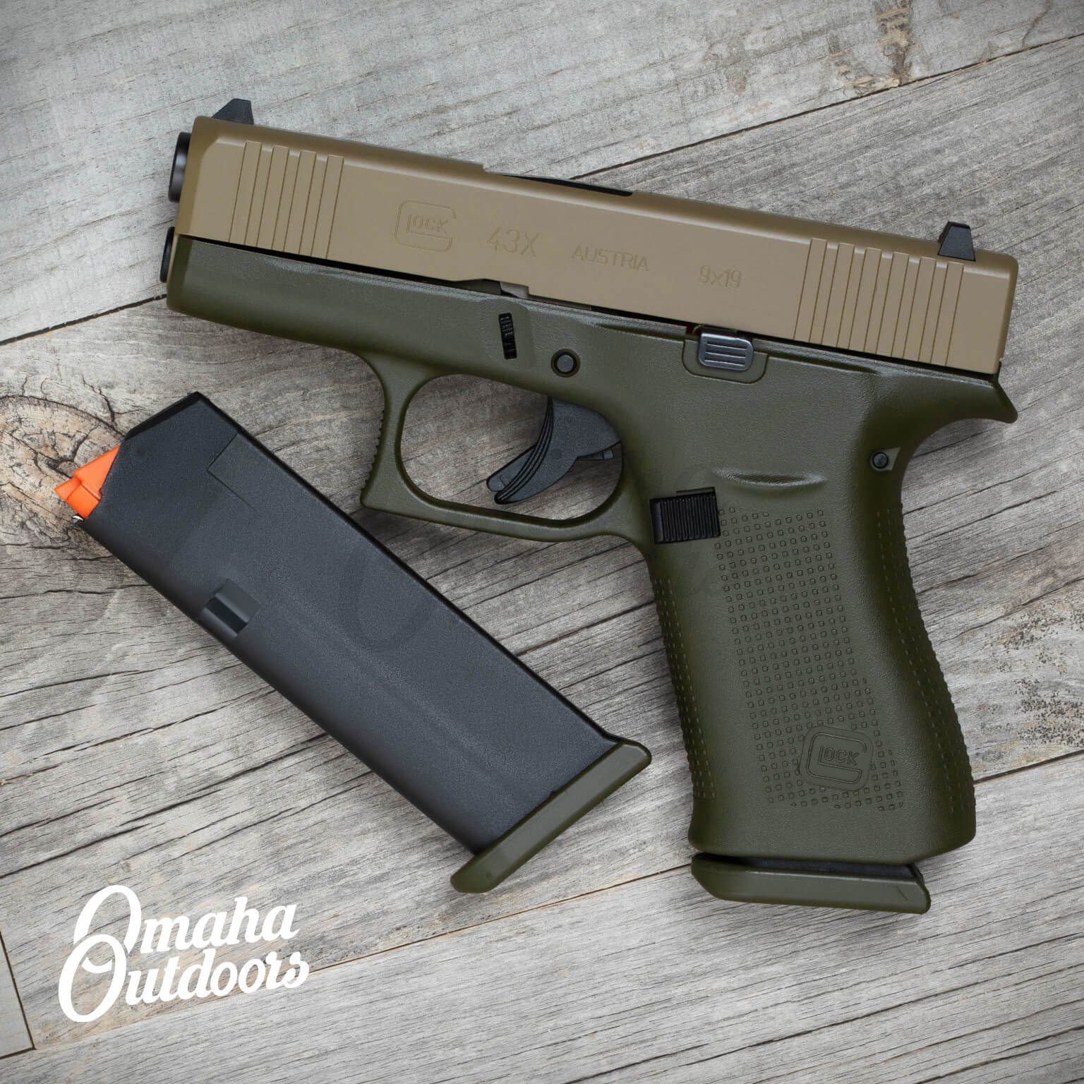 Glock 43X OD Green / FDE - Omaha Outdoors