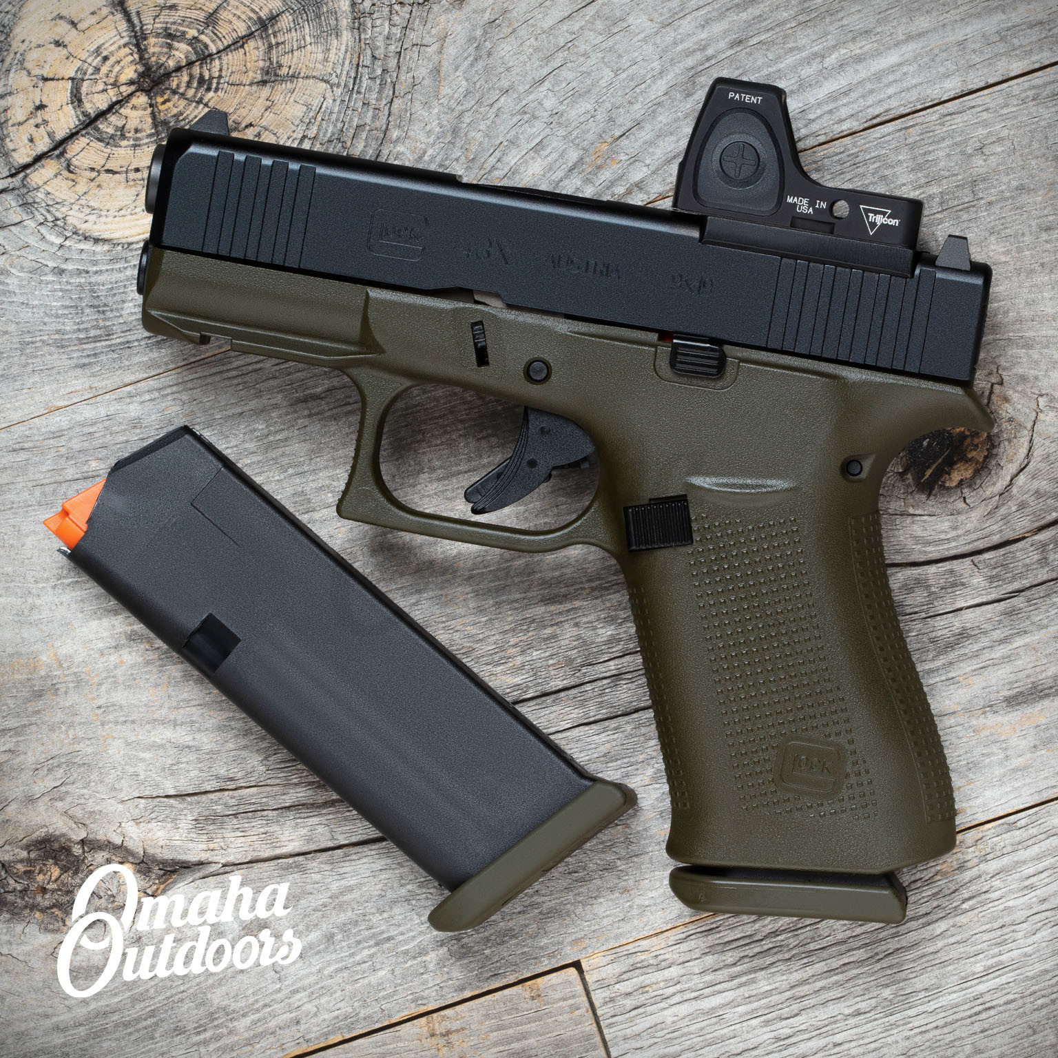 Glock 43X MOS OD Green with RMRcc 3.25 MOA - Omaha Outdoors