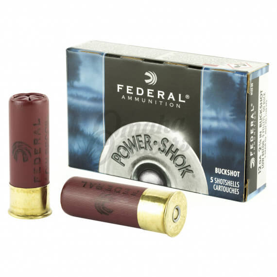 Federal Power Shok Low Recoil 12 Gauge 00 Buckshot 2 3/4 5 Rounds ...