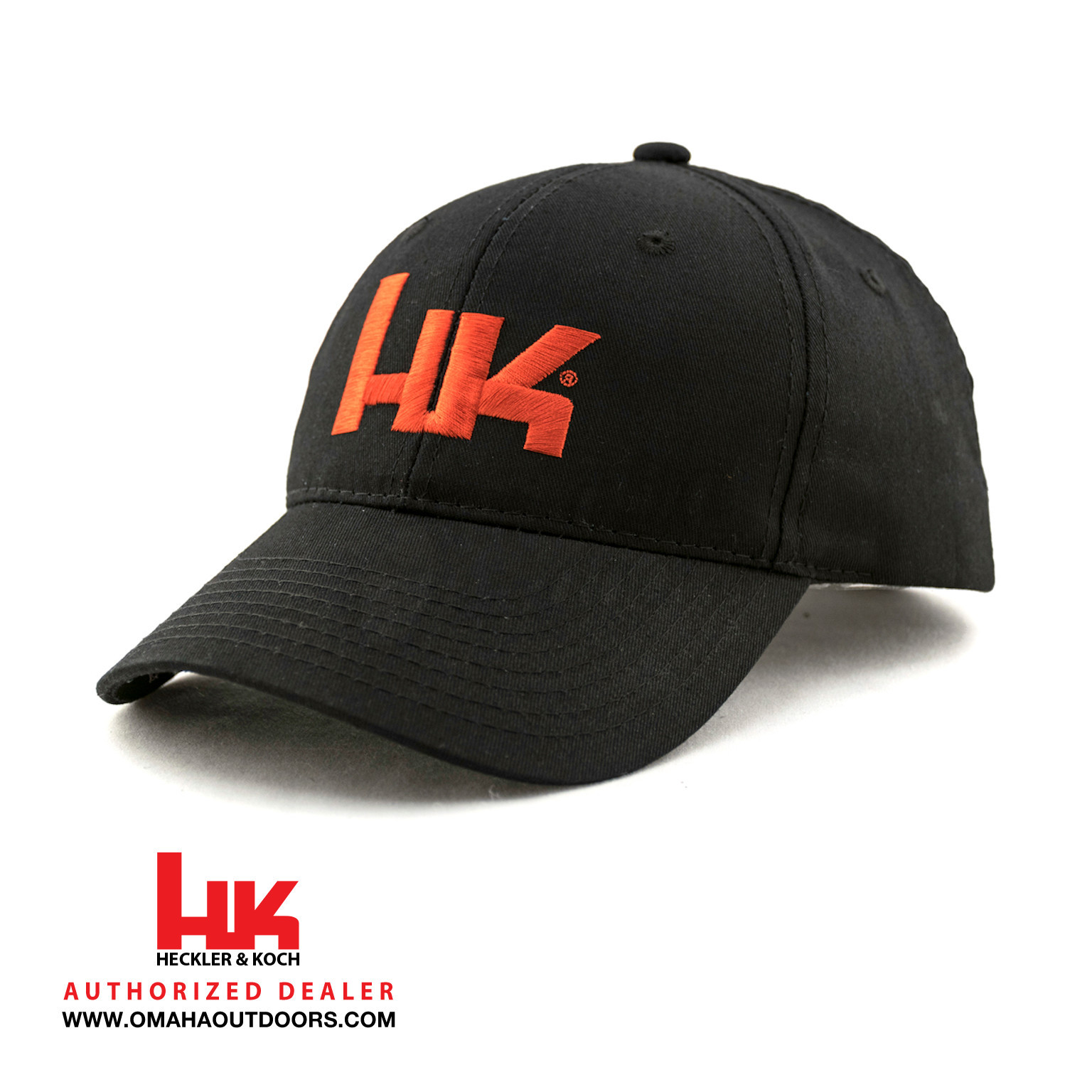 HK Black Hat with Red Logo - Omaha Outdoors