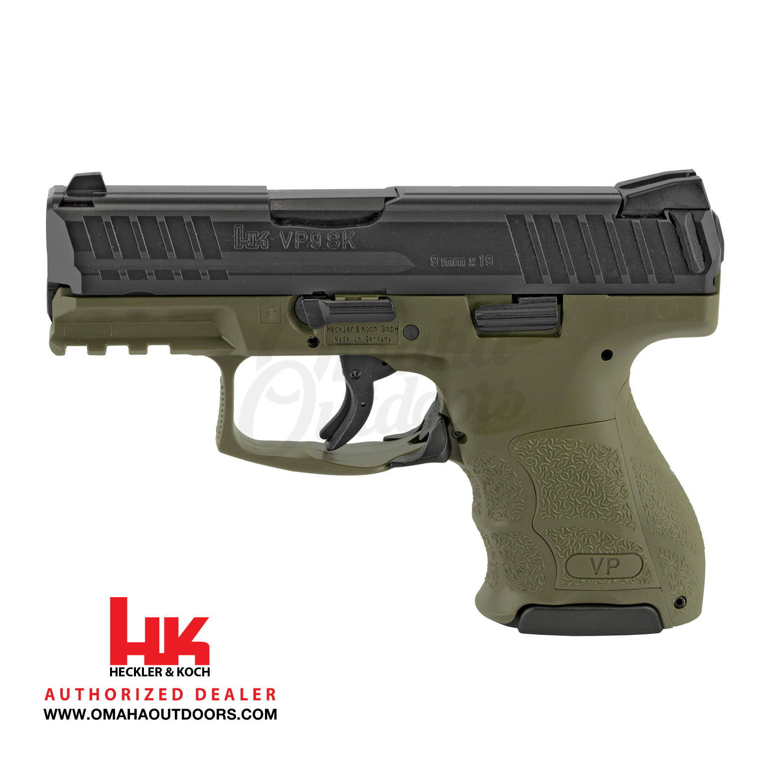 HK VP9SK OD Green Pistol 10 / 13 RD 9mm - Omaha Outdoors