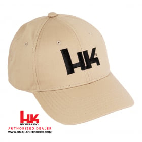 NEW! HECKLER & KOCH HK HAT Iconic HK Logos Black with Great Red Embroidery 