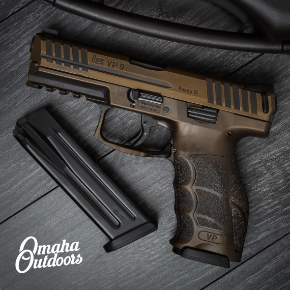 HK VP9 Spartan Bronze Pistol 9mm Burnt Bronze Slide Battle Born 15 RD ...